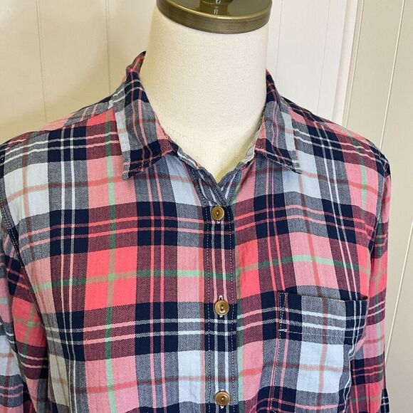 J. Crew Women’s Petite Large Long Sleeve Striped Multi Color Button Down Shirt - Picture 2 of 14